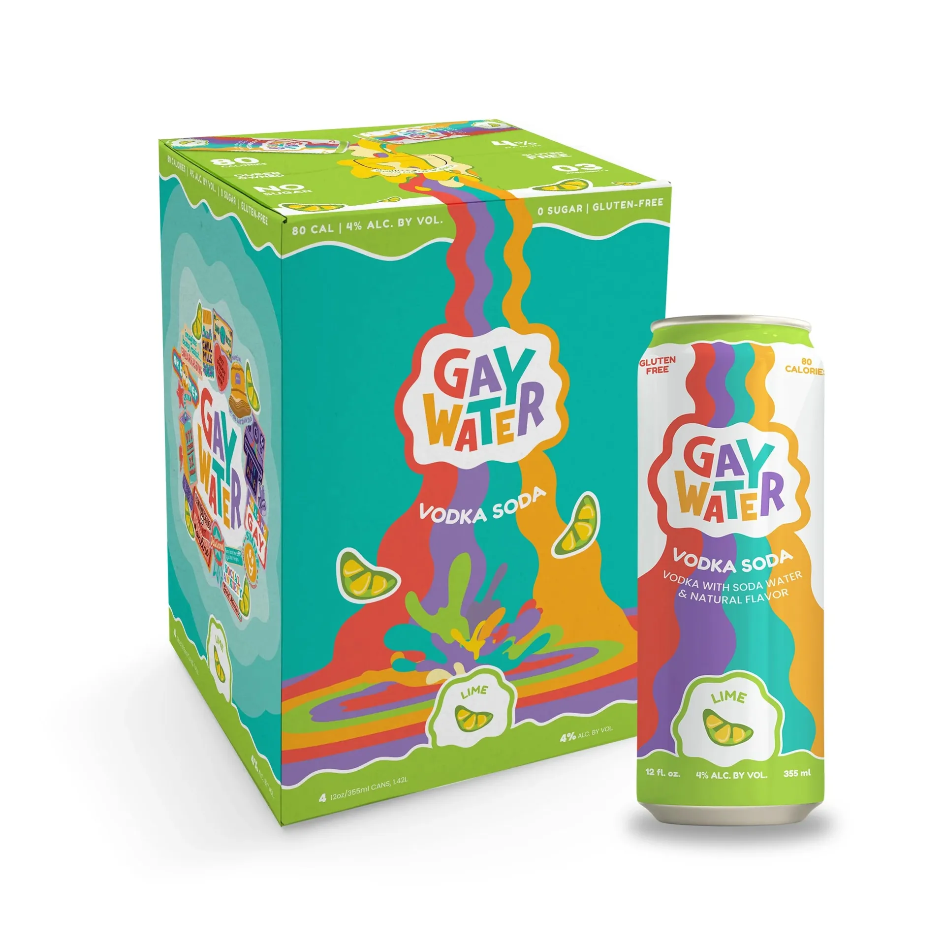 Gay Water Lime pack 4 Gay Water Citron • Pack de 4